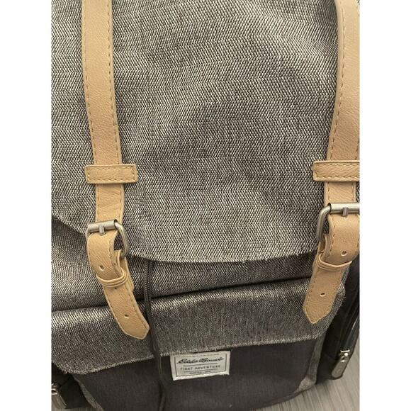 Eddie Bauer First Adventure Backpack Diaper Bag Bookbag Gray Black - Picture 3 of 14